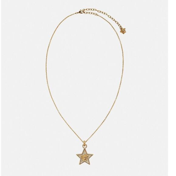 NIB Versace Star Galaxy Gold Medusa Crystal Pendant Necklace $595 - Picture 3 of 16